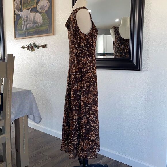 Jones New York Silk Butterfly Print Scoop Neck Sleeveless Maxi Dress Size 16 NWT - Picture 3 of 14